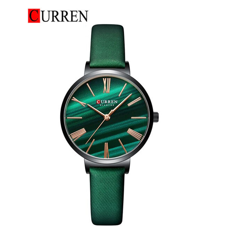 CURREN Leather Straps Watch For Women With (Box & Bag)-9076