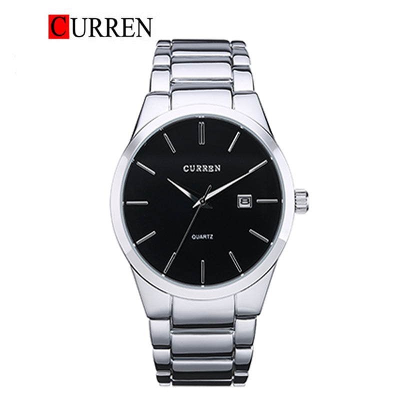 CURREN Stainless Steel Band Watch For Men With (Box & Bag)-8106