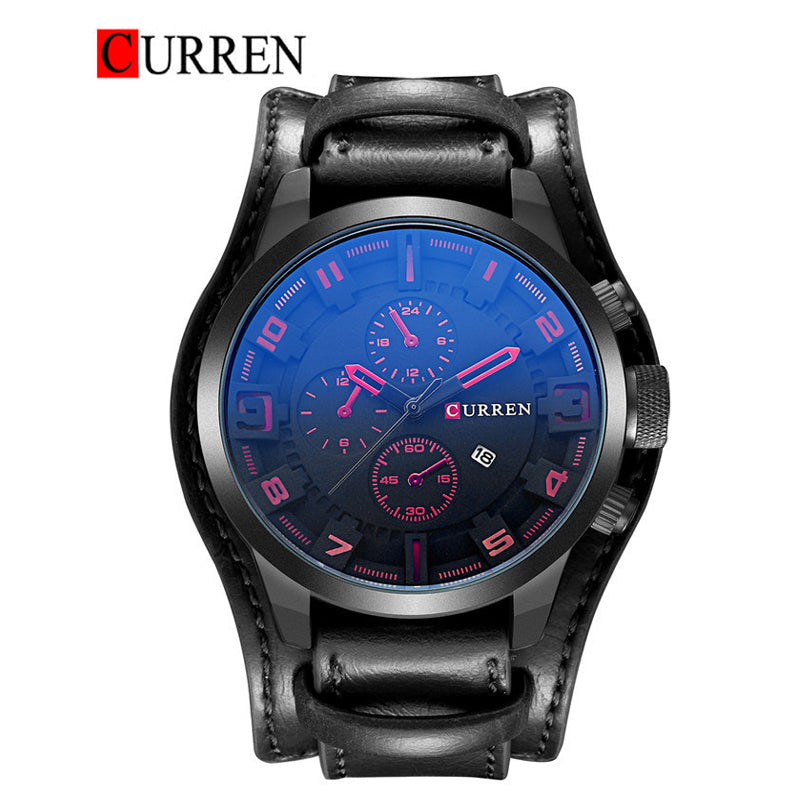 CURREN Leather straps Watch For Men With (Box & Bag) 8225