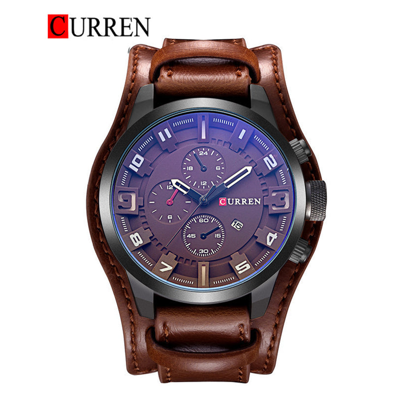 CURREN Leather straps Watch For Men With (Box & Bag) 8225