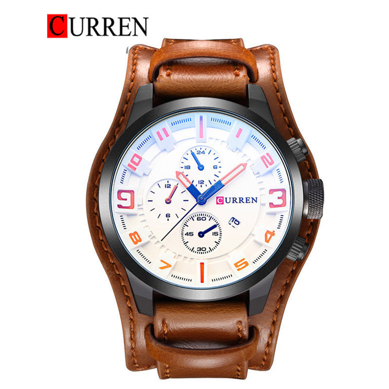 CURREN Leather straps Watch For Men With (Box & Bag) 8225