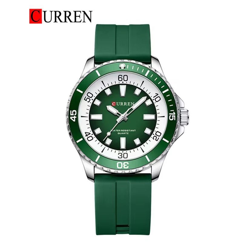 CURREN Rubber Straps Watch For Men With (Box & Bag)-8448