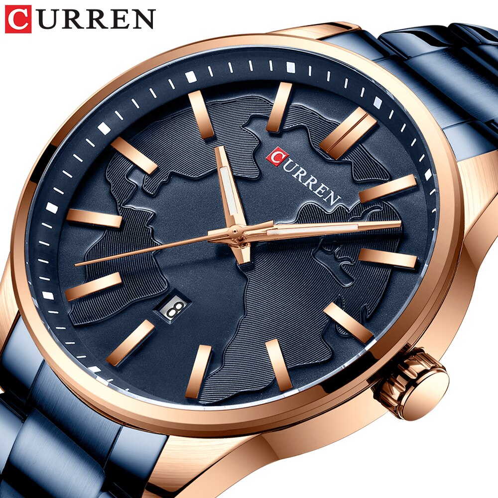 CURREN Stainless Steel Band Watch For Men With(Box & Bag)-8366