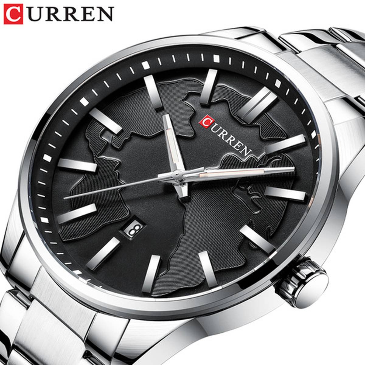 CURREN Stainless Steel Band Watch For Men With(Box & Bag)-8366