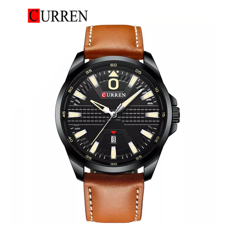 CURREN Leather straps Watch For Men With (Box & Bag)-8379