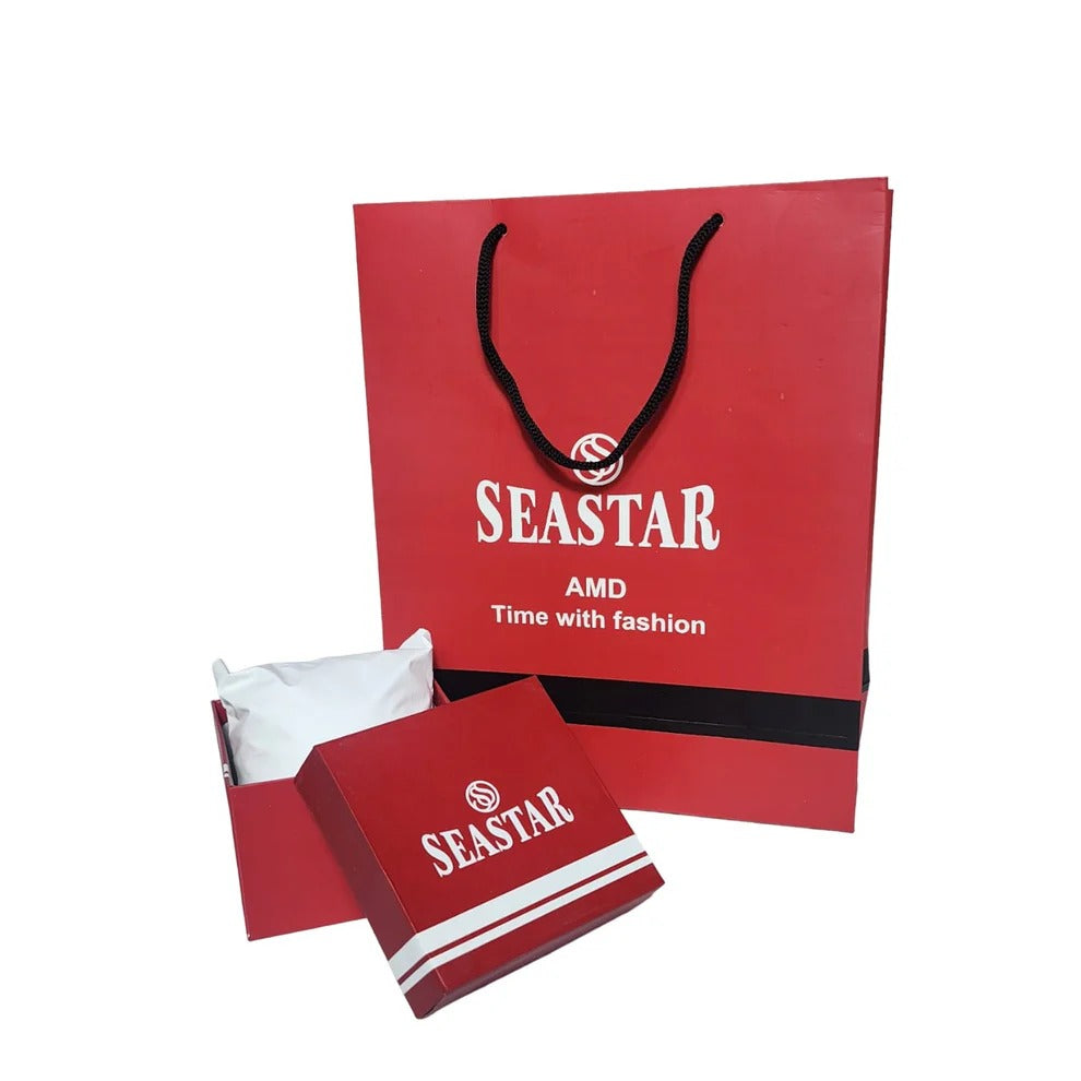 SEASTAR Original Brand Stainless Steel Band Wrist Watch For Couples With Brand (Box & Bag)