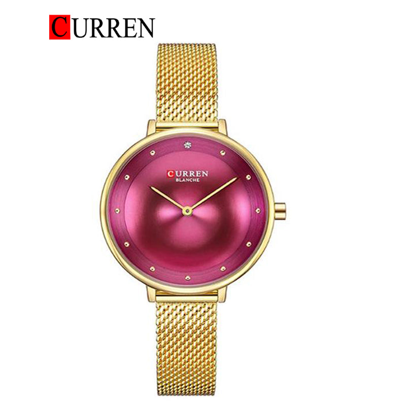 CURREN Mesh Band Watch For Women With (Box & Bag)-9029