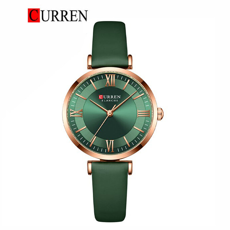 CURREN Leather Straps Watch For Women With (Box & Bag)-9079