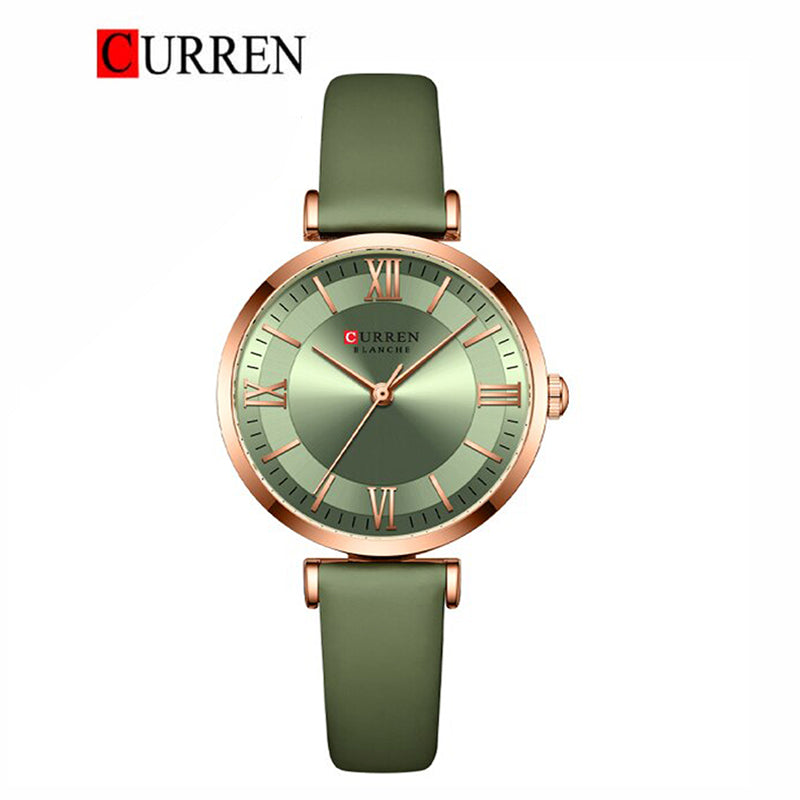 CURREN Leather Straps Watch For Women With (Box & Bag)-9079