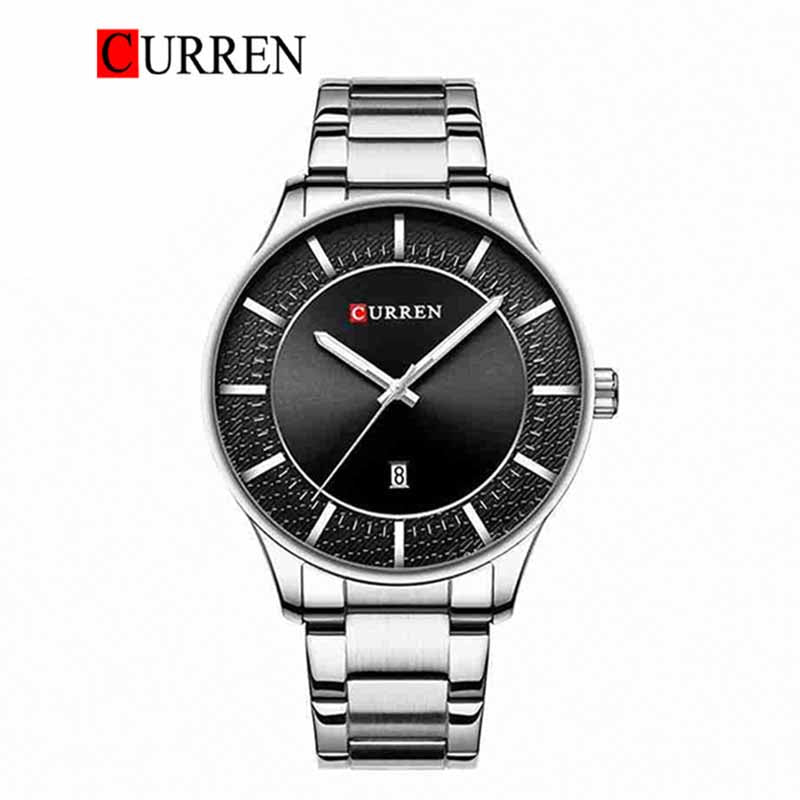 CURREN Stainless Steel Band Watch For Men With (Box & Bag)-8347