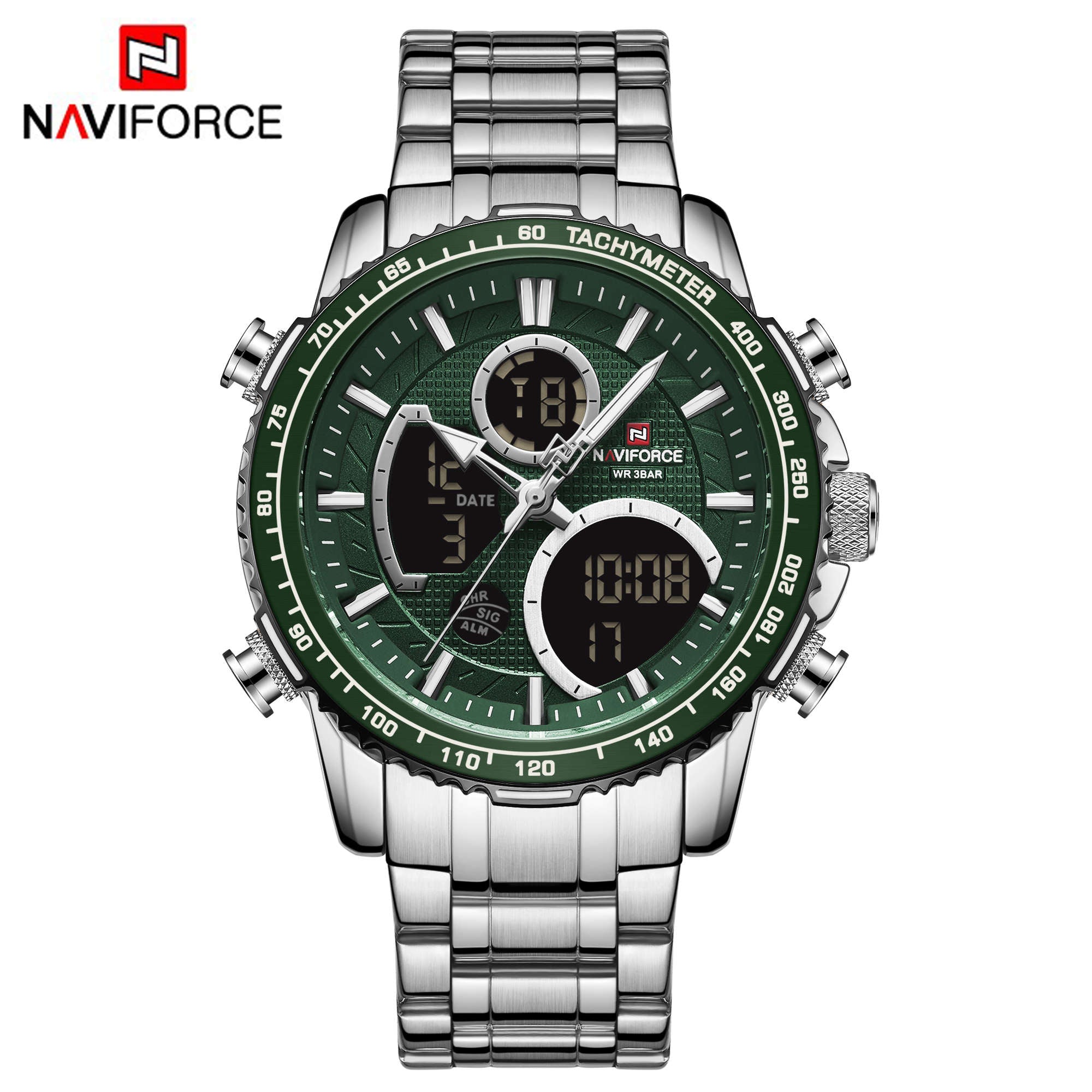 NAVIFORCE Men Digital Sports Watches Multifunction Chronograph Watch NF9182