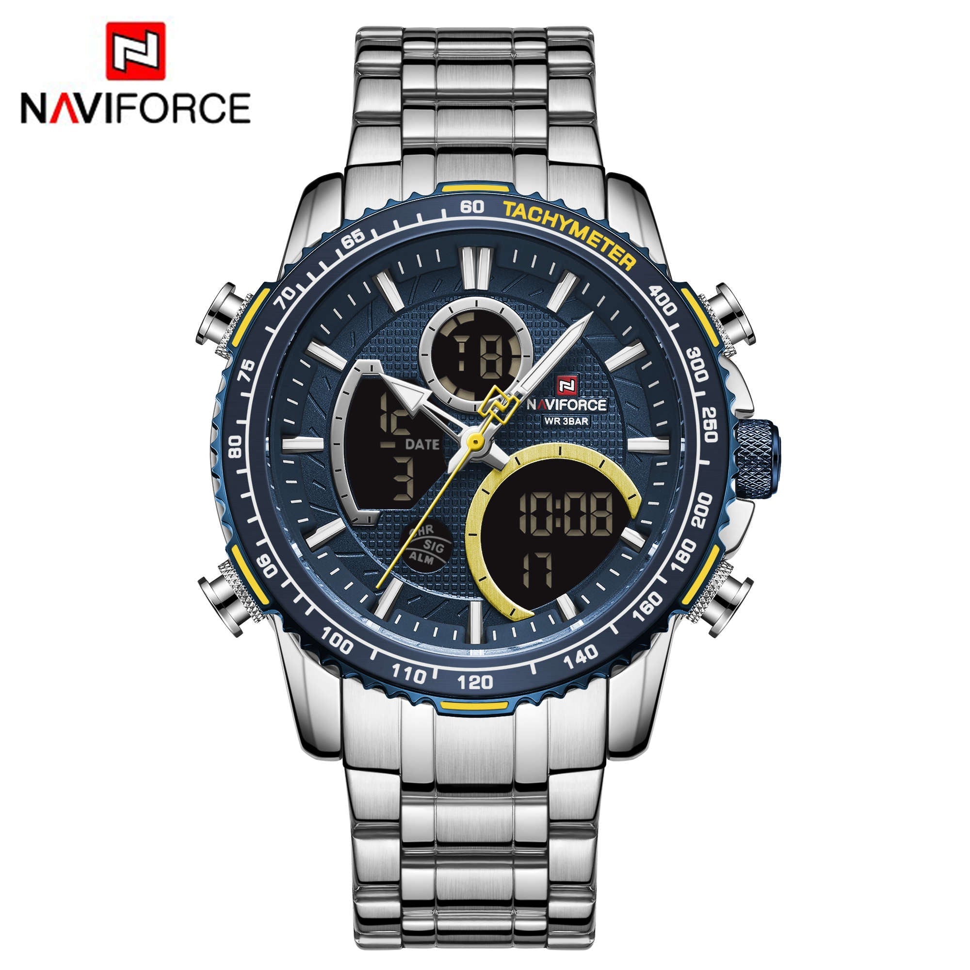 NAVIFORCE Men Digital Sports Watches Multifunction Chronograph Watch NF9182