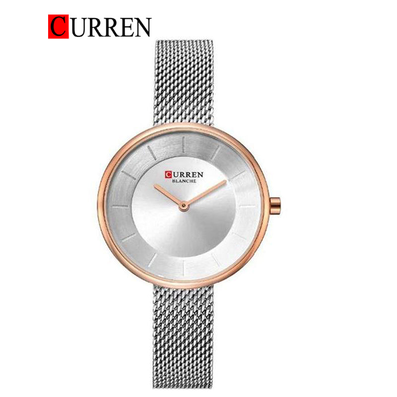 CURREN Mesh Band Watch For Women With (Box & Bag)-9030