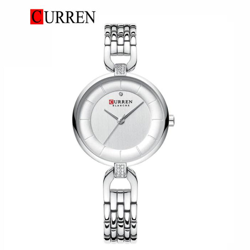 CURREN  Stainless Steel Band Watch For Women With  (Box & Bag)-9052