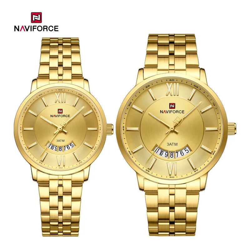 NAVIFORCE Classic Stylish Calendar Romantic Couple’s Watch NF9238