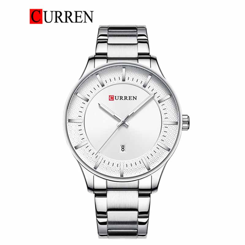 CURREN Stainless Steel Band Watch For Men With (Box & Bag)-8347