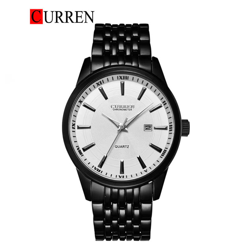 CURREN Stainless Steel Band Watch For Men With (Box & Bag)-8052