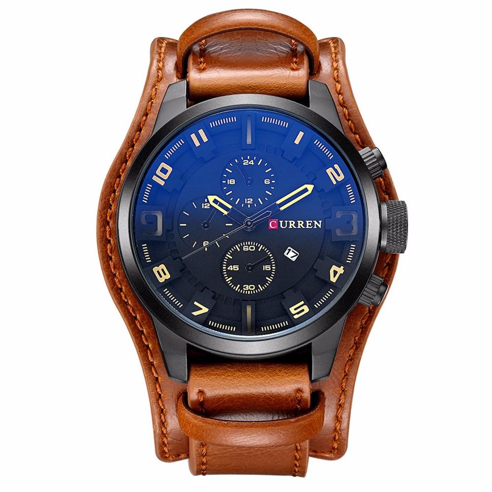 CURREN Leather straps Watch For Men With (Box & Bag) 8225