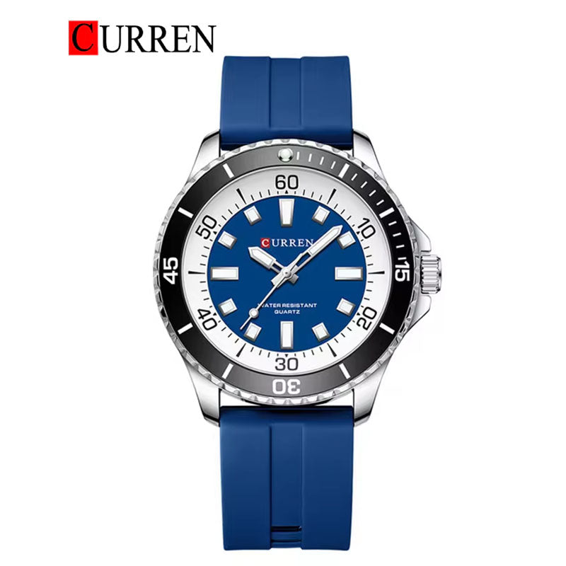 CURREN Rubber Straps Watch For Men With (Box & Bag)-8448