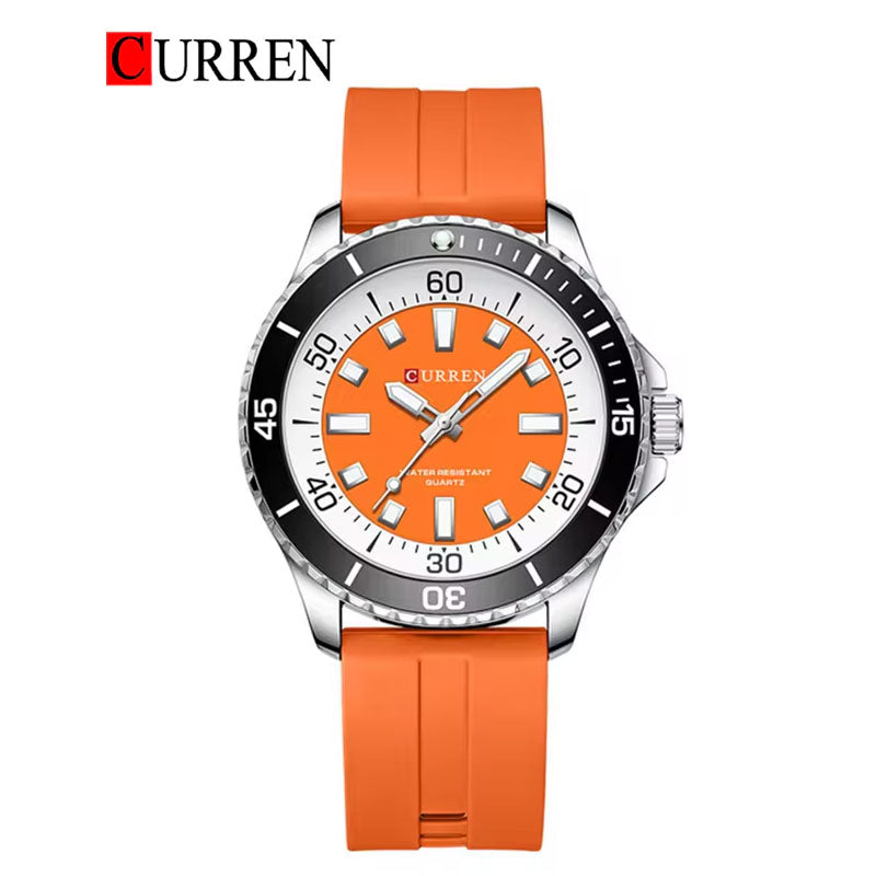 CURREN Rubber Straps Watch For Men With (Box & Bag)-8448