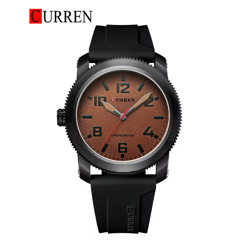 CURREN Rubber Straps Watch For Men With (Box & Bag)-8454