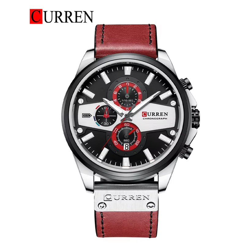 CURREN Leather straps Watch For Men With (Box & Bag)-8394