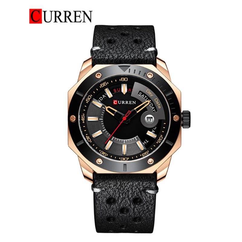 CURREN Leather straps Watch For Men With (Box & Bag)-8344