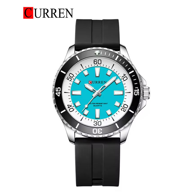 CURREN Rubber Straps Watch For Men With (Box & Bag)-8448