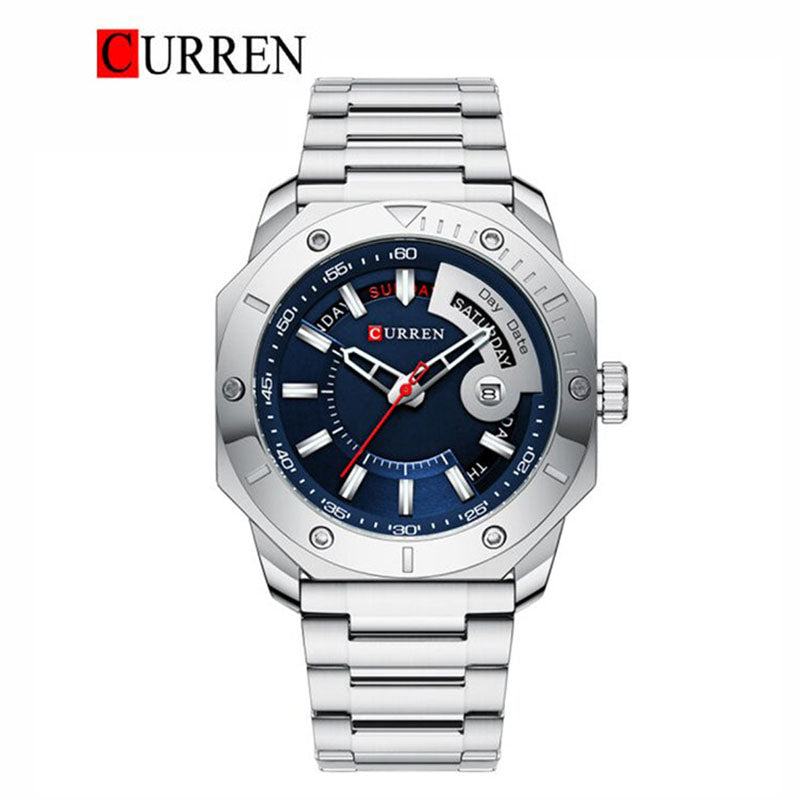 CURREN Stainless Steel Watch For Men With (Box & Bag)-8344