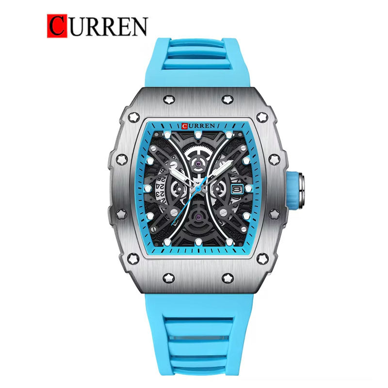 CURREN Rubber Straps Watch For Men With (Box & Bag)-8438