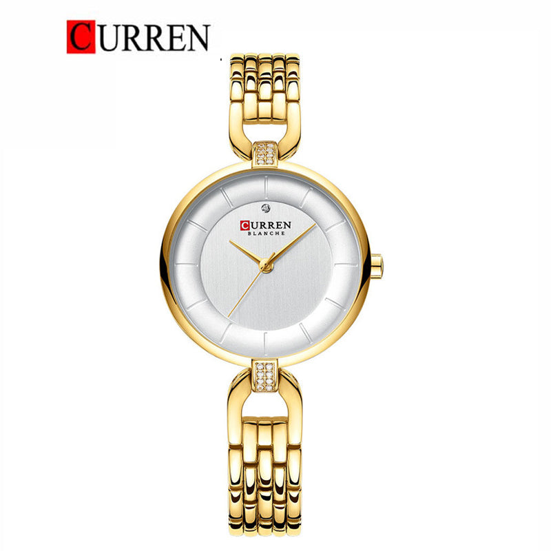 CURREN  Stainless Steel Band Watch For Women With  (Box & Bag)-9052