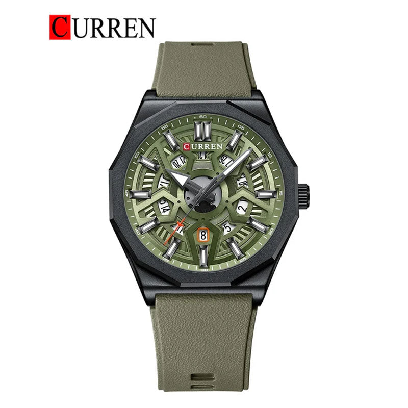 CURREN Rubber Straps Watch For Men With (Box & Bag)-8437