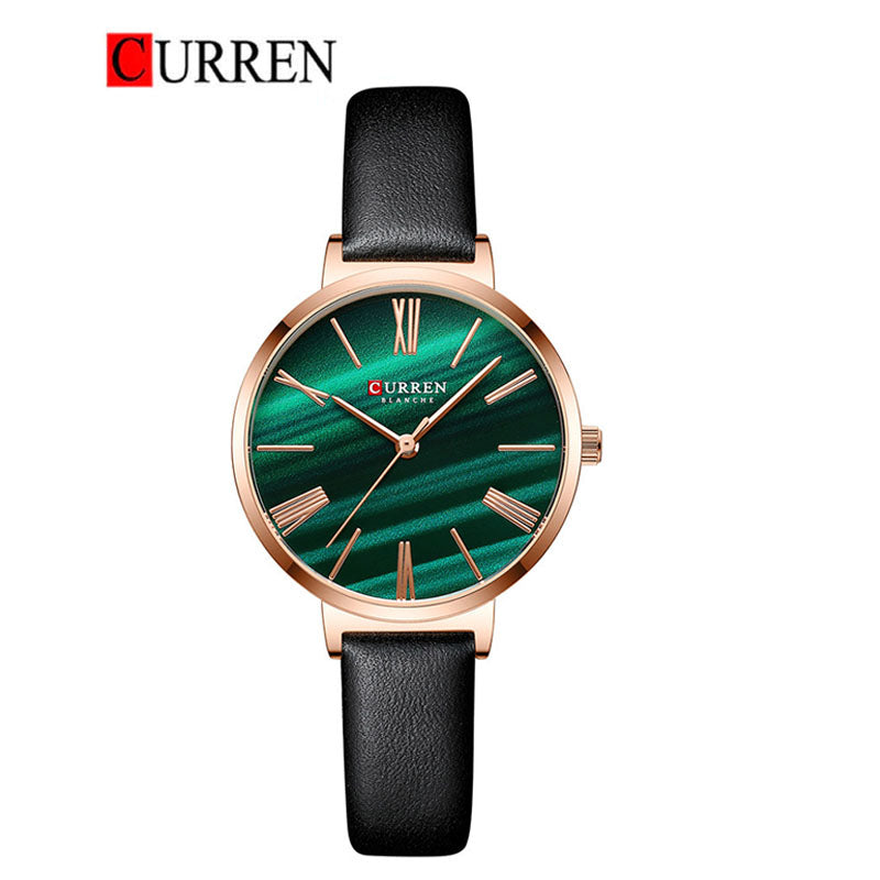 CURREN Leather Straps Watch For Women With (Box & Bag)-9076