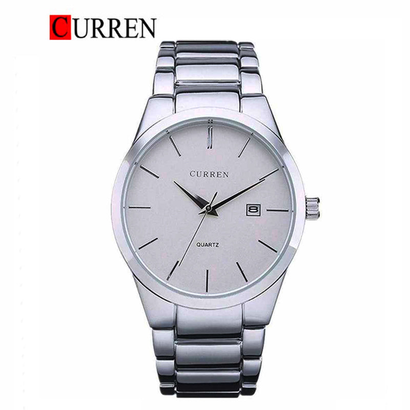 CURREN Stainless Steel Band Watch For Men With (Box & Bag)-8106