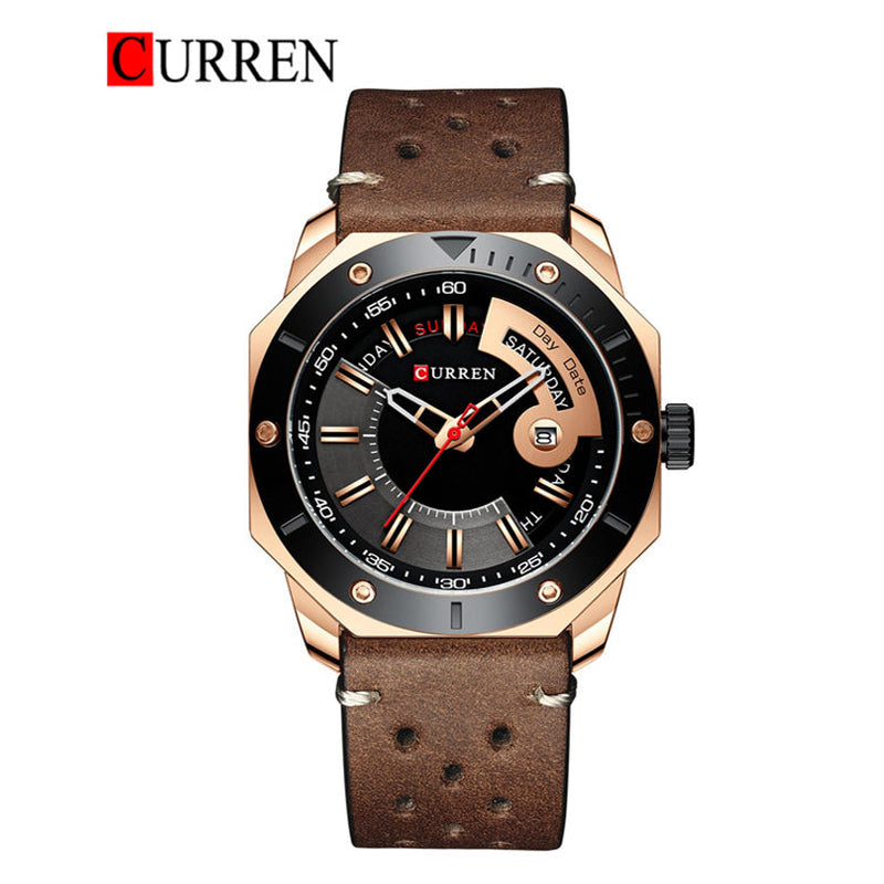 CURREN Leather straps Watch For Men With (Box & Bag)-8344