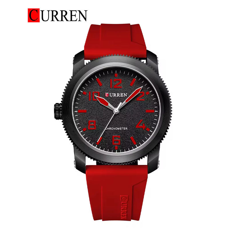 CURREN Rubber Straps Watch For Men With (Box & Bag)-8454