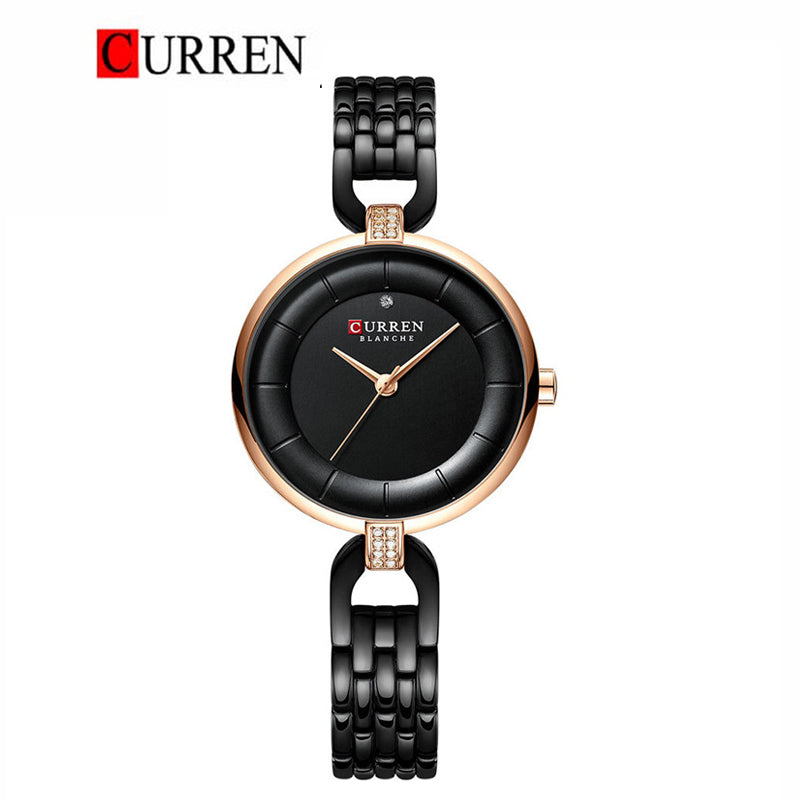 CURREN  Stainless Steel Band Watch For Women With  (Box & Bag)-9052