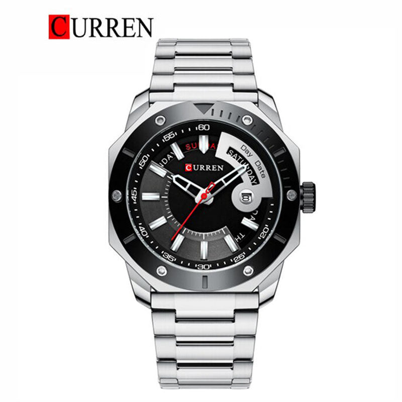 CURREN Stainless Steel Watch For Men With (Box & Bag)-8344