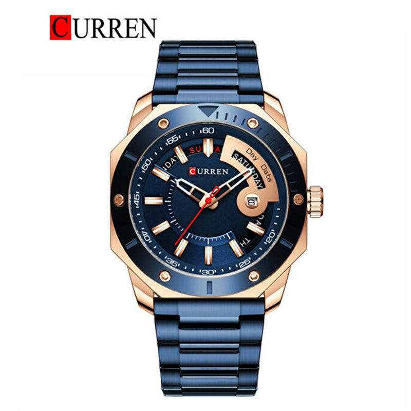 CURREN Stainless Steel Watch For Men With (Box & Bag)-8344