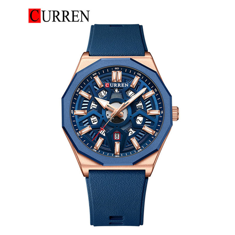 CURREN Rubber Straps Watch For Men With (Box & Bag)-8437