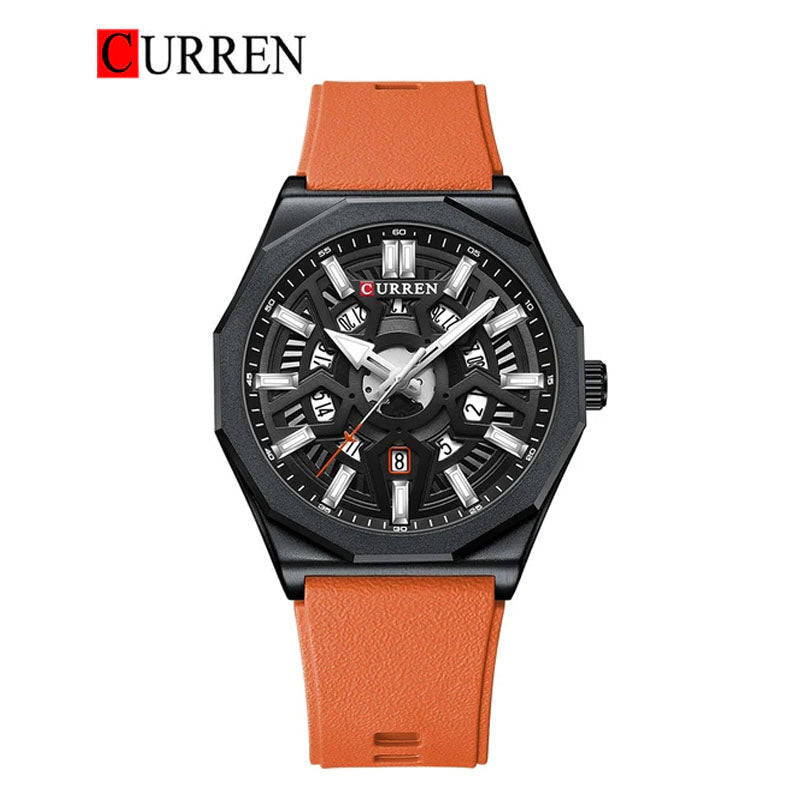 CURREN Rubber Straps Watch For Men With (Box & Bag)-8437