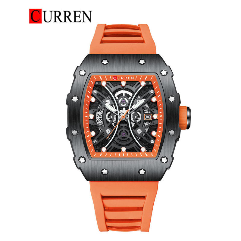 CURREN Rubber Straps Watch For Men With (Box & Bag)-8438