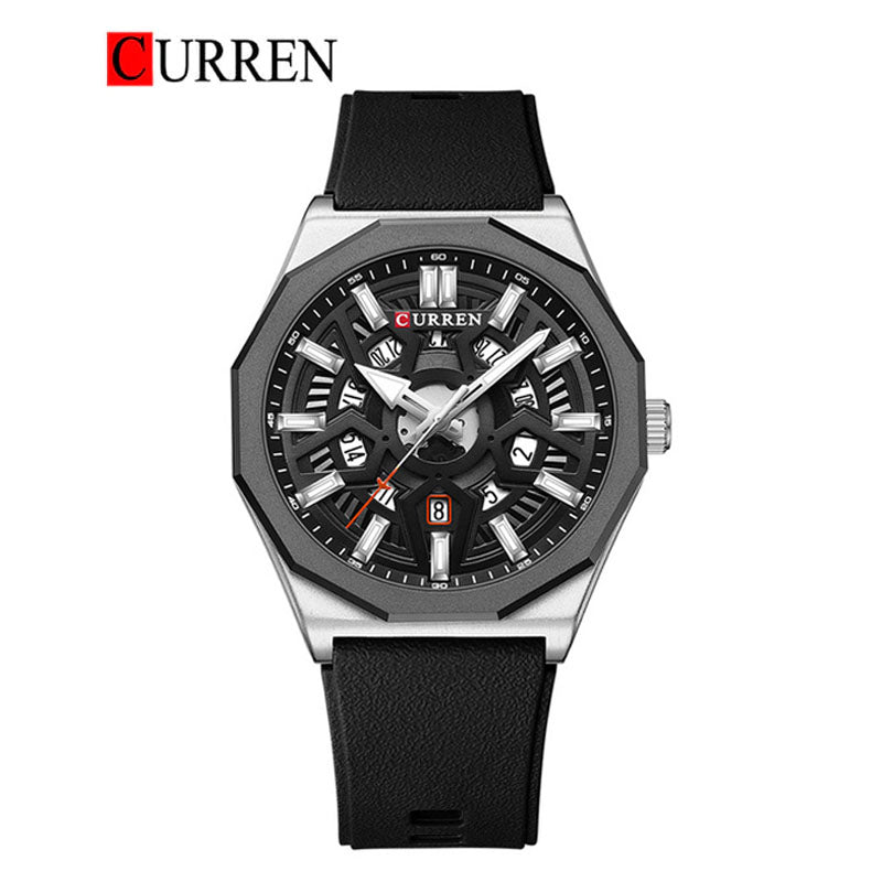 CURREN Rubber Straps Watch For Men With (Box & Bag)-8437